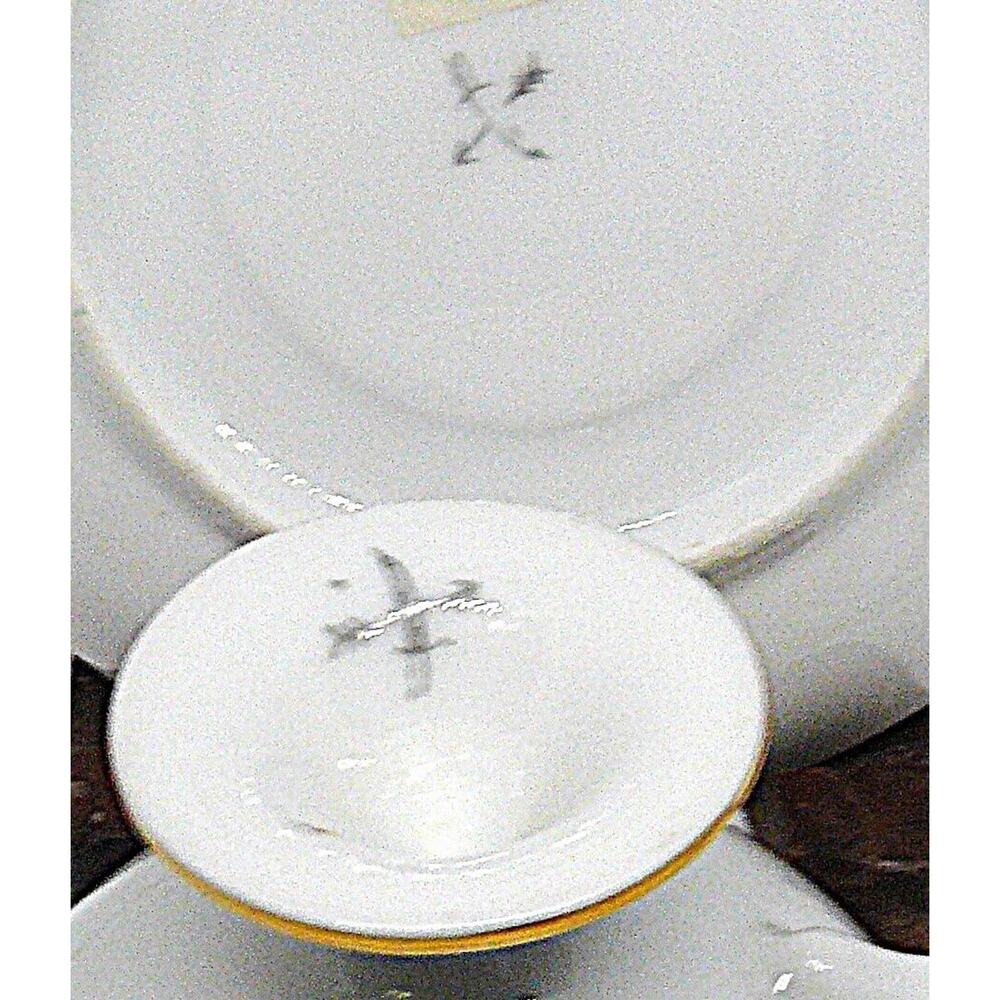 Rare Footed Floral Gold Trim Coffee Chocolate Tea Cup Saucer Crossed Sword Arrow - Picture 4 of 5